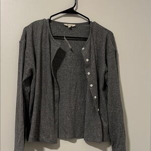 NWT Madewell Ribbed Gray Cardigan Size Small